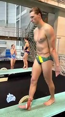 Man jump in the pool