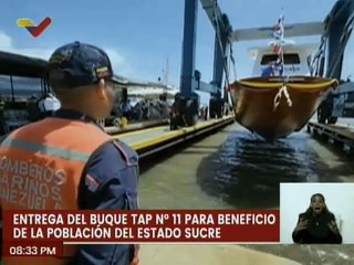 Скачать видео: Autoridades nacionales entregan nuevo Buque TAP para el beneficio de los sucrenses