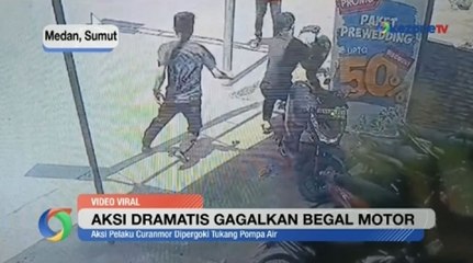 Detik-Detik Tukang Pompa Air di Medan Gagalkan Pencurian Motor