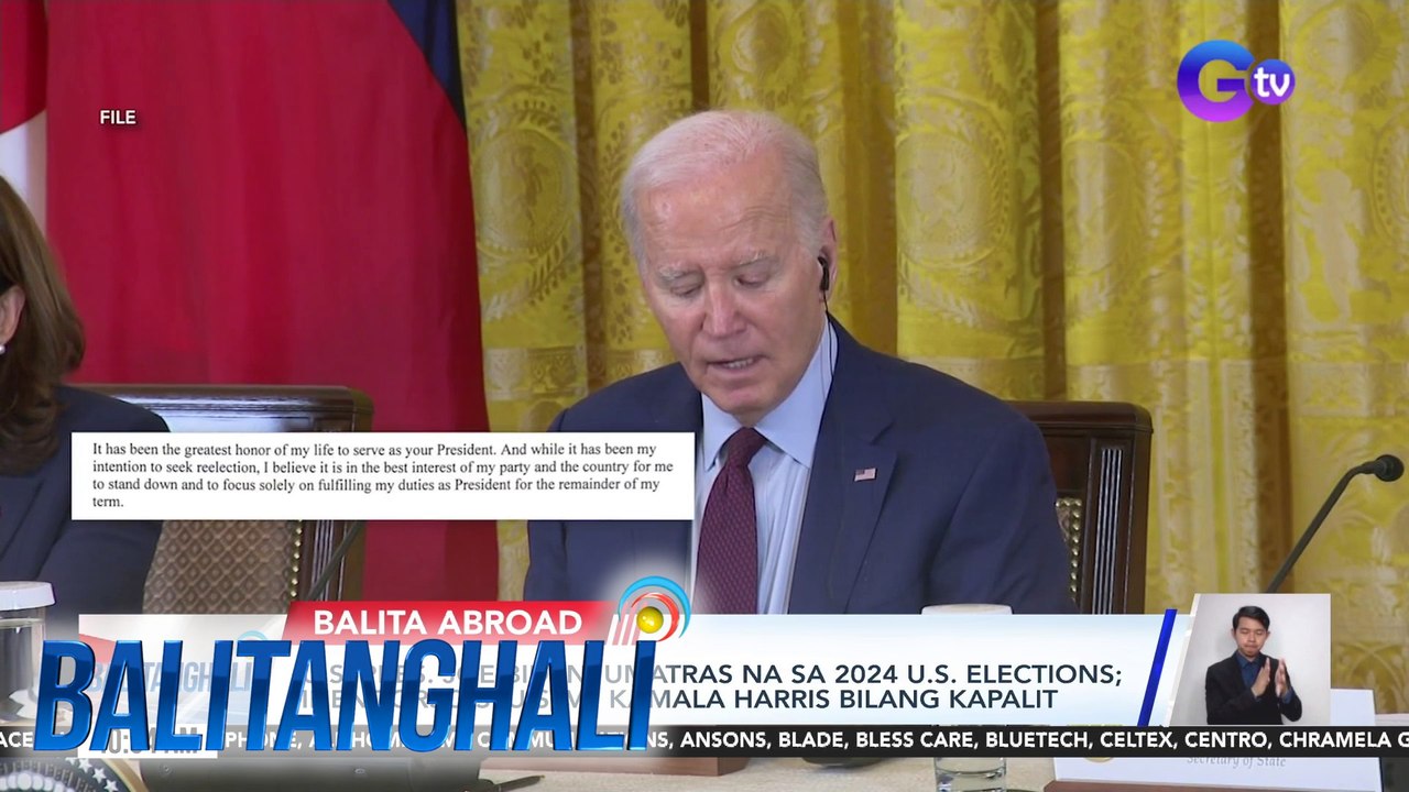 U.S Pres. Joe Biden, umatras na sa 2024 U.S. Elections; Inendorso si U.S. VP Kamala Harris bilang kapalit | Balitanghali