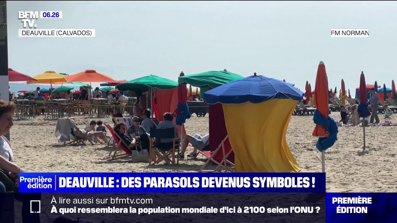 "Même fermés quand il pleut, ils font quand même partie du paysage": les parasols de la plage, devenus symboles de Deauville