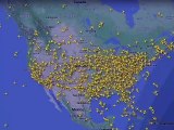 Timelapse of airplane traffic today after the largest IT outage in history.