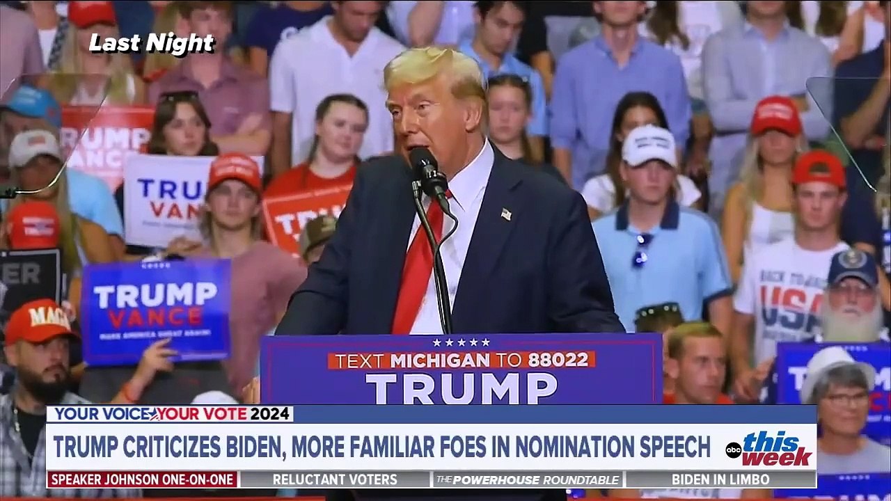 House Speaker Mike Johnson Defends Trump's Attacks on Biden and Harris