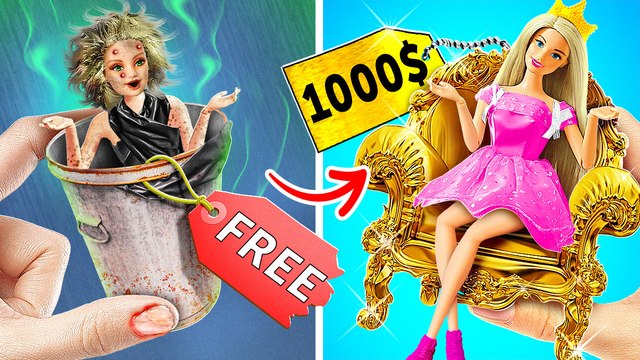 From Broke Doll To Rich Doll *Crazy Doll Transformation with Dadgets*