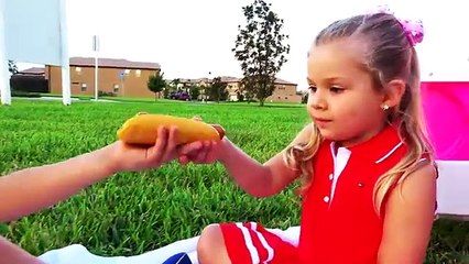 Diana and her Barbie car - Camping adventure