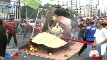 WATCH: Effigy burning ng mga raliyista kontra-gobyerno #SONA2024