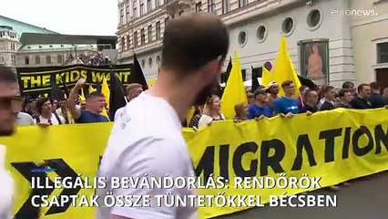 Rendőrök csaptak össze tüntetőkkel Bécsben