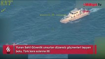 Yunan Sahil Güvenliği düzensiz göçmenleri taşıyan botu, Türk kara sularına itti