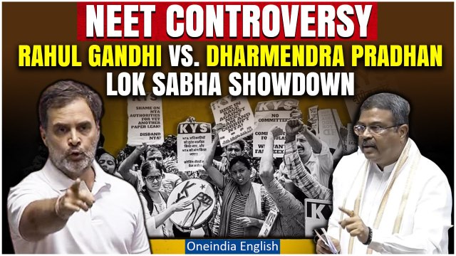 Rahul Gandhi Attacks Education Minister Dharmendra Pradhan in Lok Sabha Over NEET Exam System Crisis