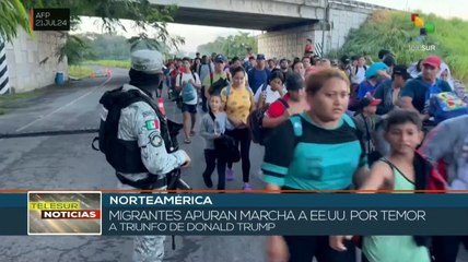 Caravana de migrantes viaja de México a EE.UU.