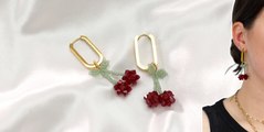 DIY boucles d'oreilles cerise