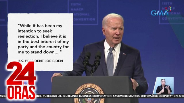 U.S. President Joe Biden, umatras bilang presidential candidate; inendorso si VP Kamala Harris | 24 Oras