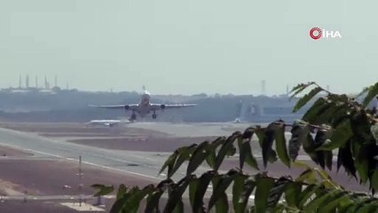 İstanbul Havalimanı pistlerinde sıcaktan oluşan dalgalanma böyle görüntülendi