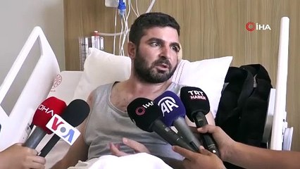 Çocuklarını kurtarmak isterken yüzünden yaralanan babaya bacağından doku nakli yapıldı