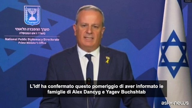 L'Idf: morti due ostaggi israeliani, si indaga sulle cause