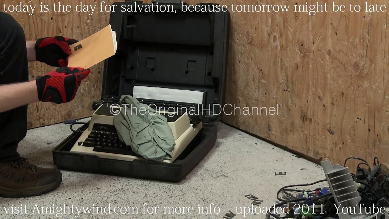 Royal electric typewriter destruction