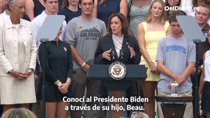 Kamala Harris elogia el legado de Biden en el primer acto tras recibir su apoyo como candidata presidencial