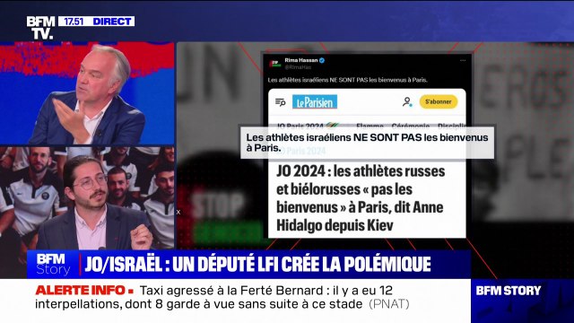 Aurélien Le Coq (LFI): On ne veut pas qu'il puisse y avoir de drapeaux israéliens dans ces JO au moment où le gouvernement d'extrême droite israélien est en train de commettre un génocide
