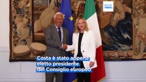 António Costa, presidente eletto del Consiglio europeo, è stato ricevuto a Palazzo Chigi da Meloni