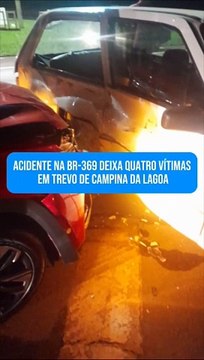 Quatro pessoas feridas em colisão entre dois veículos na região de Goioerê