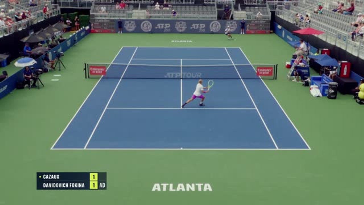 Atlanta - Cazaux bute d'entrée sur Davidovich Fokina