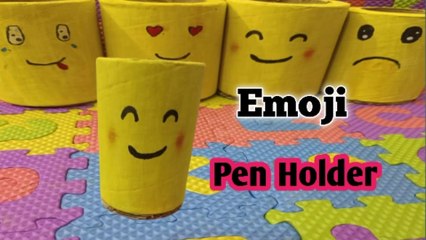 DIY emoji pen holder️ | Best out of waste |UMNartcraft
