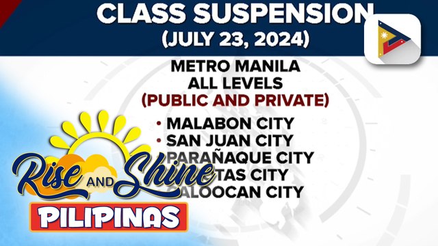 Klase sa ilang lugar, suspendido ngayong araw
