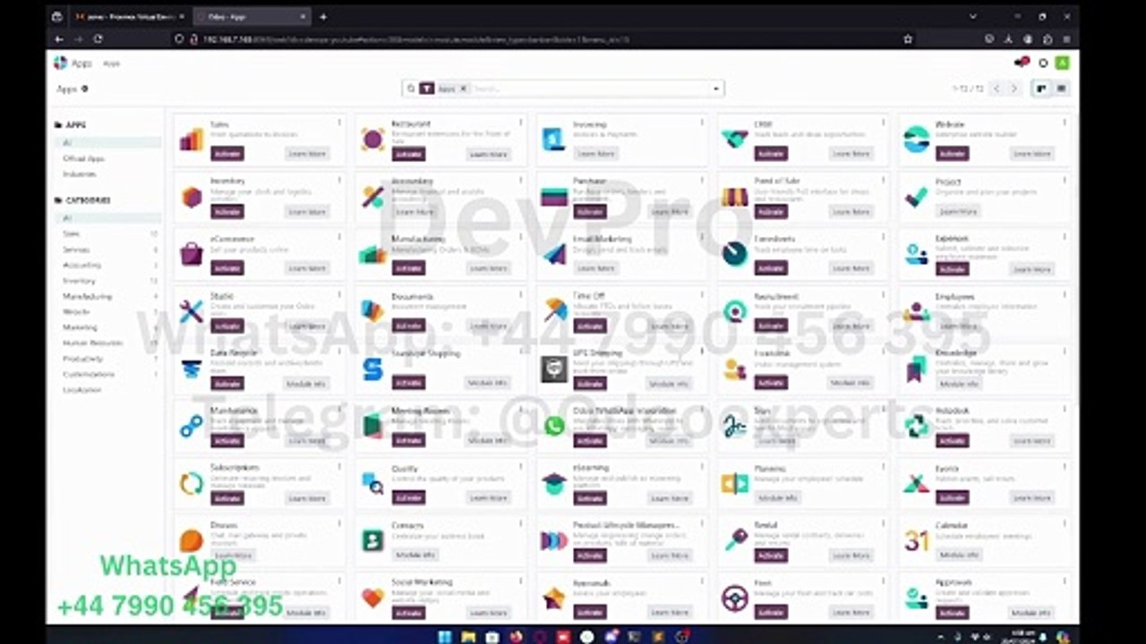Odoo 17 Cracked | Levetid | Sælger | Ubegrænset brugere | Alle Enterprise Apps