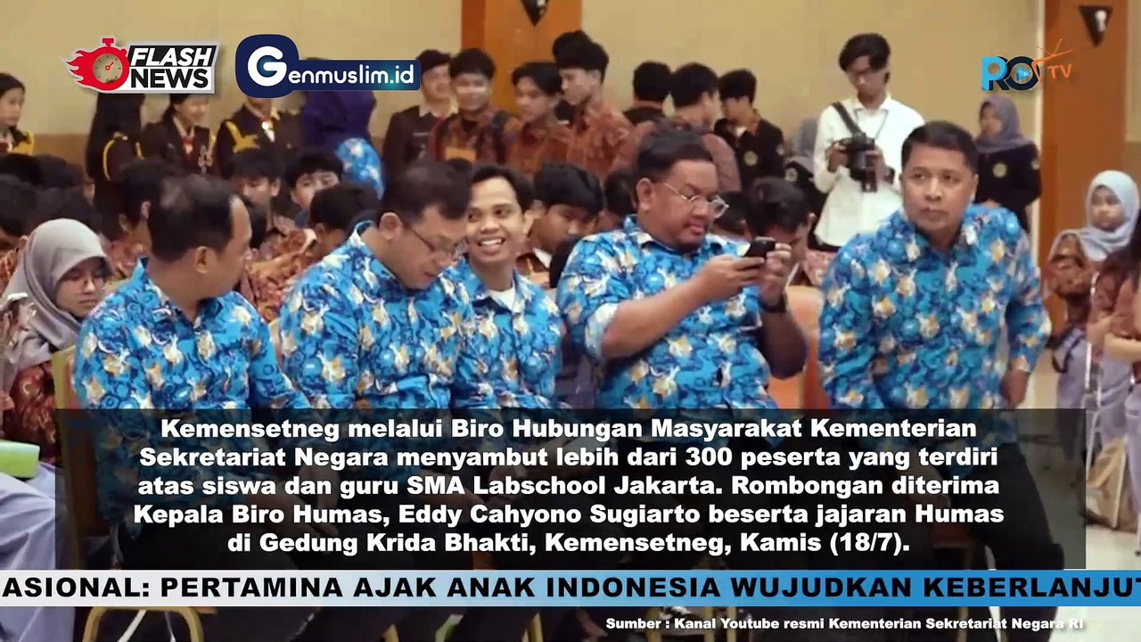 Gaungkan Perayaan HUT RI KE 79 KEMENSETNEG Terima Kunjungan SMA Labschool Jakarta