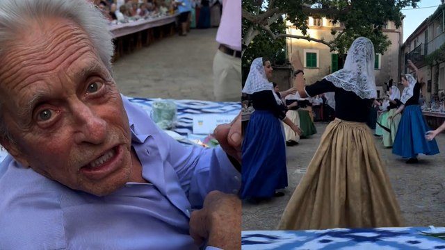 El vídeo viral de Michael Douglas celebrando sus 80 cumpleaños junto a otros octogenarios en Mallorca
