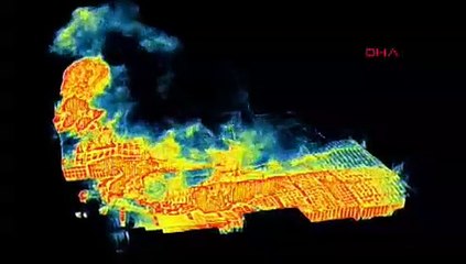 BURSA'daki fabrika yangınının termal kameralı drone görüntüsü