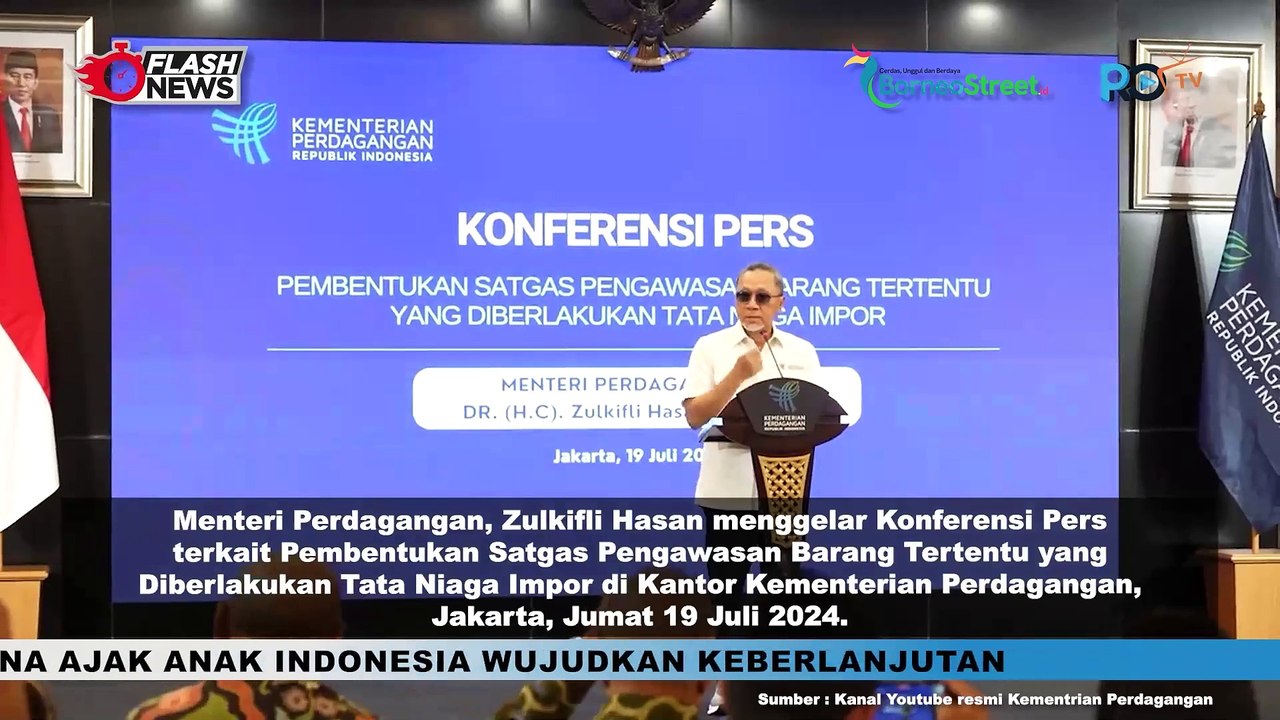 Zulkifli Hasan Gelar Konferensi PERS Pembentukan Satgas Pengawasan Barang Tertentu Tata Niaga Impor
