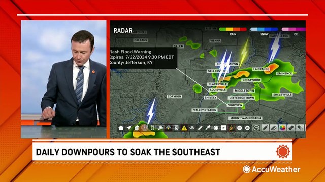 Flash flood warnings scattered throughout the Southeast as downpours arrive for days