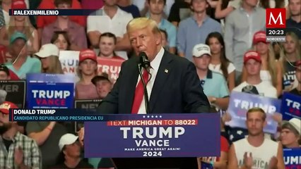 Trump detalla la presión a México para enviar soldados al evento de campaña en Michigan