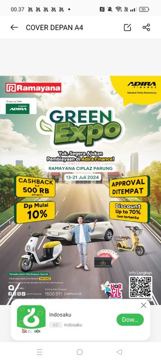 Pameran Adira Expo 2024 di Ciplaz Parung dengan green Expo