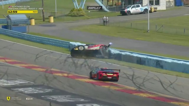 Ferrari Challenge North America 488 Challenge 2024 Watkins Glen Race 1 Orsini Big Crash