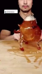 Gold Bull Full Clip - ASMR Satisfying - Fill Glass Bull with Red Bull
