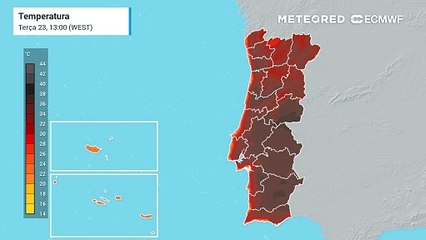 Pico do calor extremo em Portugal ocorrerá entre hoje e amanhã