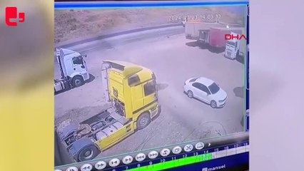 Kamyonla çarpışıp alev alan tankerin şoförü öldü; kaza kamerada