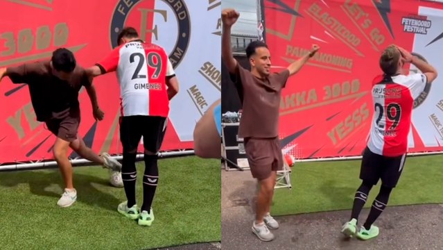 Santiago Giménez es humillado por un 'freestyler' durante evento del Feyenoord