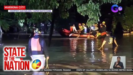 Tải video: 14 na sakay ng tumaob na rescue boat sa Marikina, nailigtas; tubig sa Marikina River nasa 18.9 meters | SONA