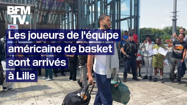 L'équipe américaine de basket est arrivée à Lille, leur camp de base pendant les Jeux olympiques