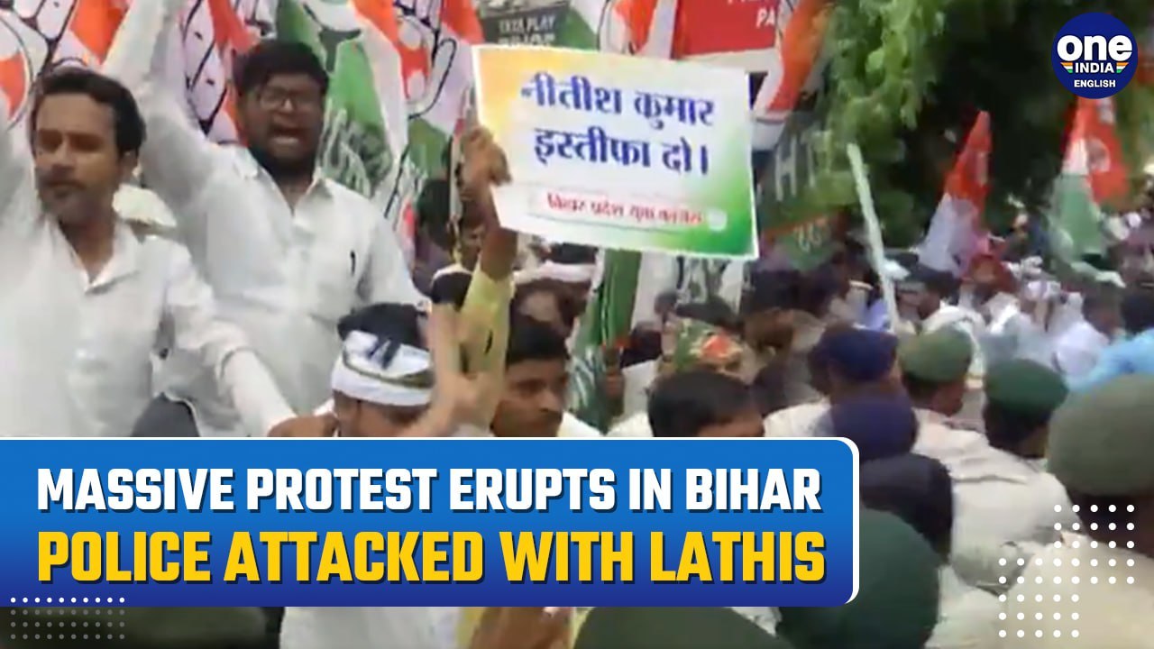 Bihar Protest:Workers held a protest in Patna demanding action from CM Nitish Kumar |Police injured