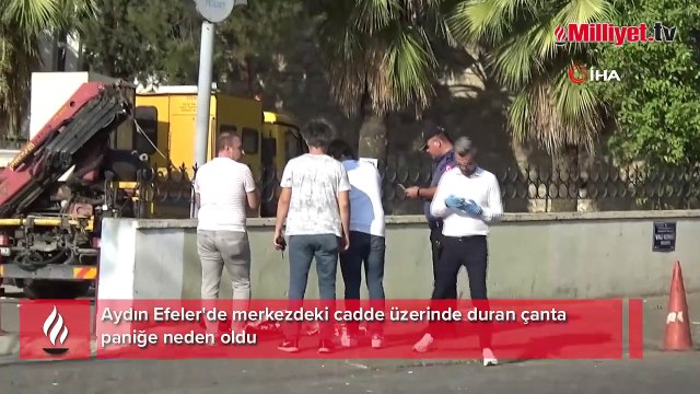 Aydın Efeler'de bomba paniği! Çanta fünye ile patlatıldı