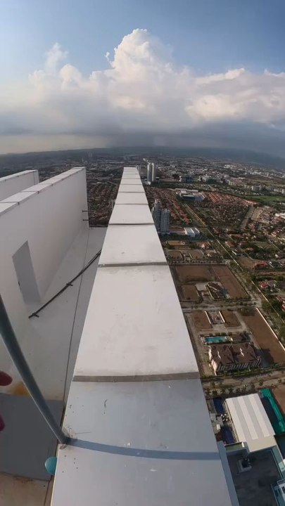 The Man Walking Dangerous Top Of A Building !!