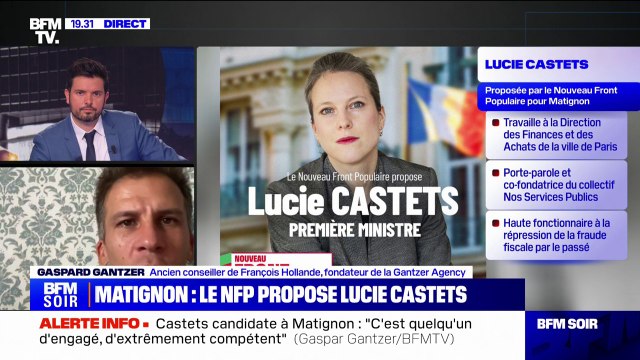 Lucie Castets, candidate du NFP à Matignon: On n'en dit que du bien autour d'elle, c'est quelqu'un d'intègre, de juste, d'honnête , raconte Gaspard Gantzer