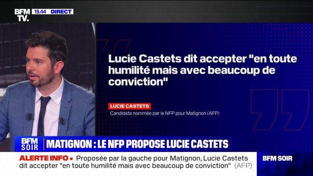 Choisie par le NFP pour Matignon, Lucie Castets déclare accepter en toute humilité, mais avec beaucoup de conviction cette désignation