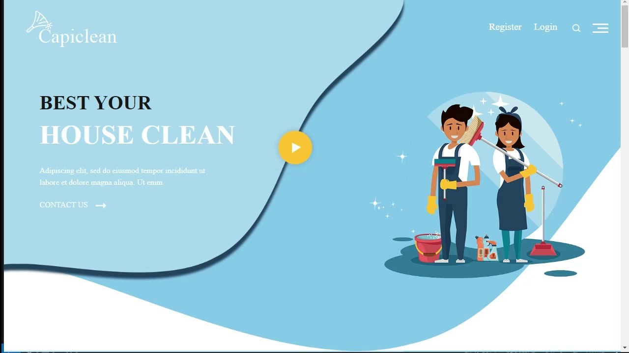 Professional cleaning service website HTML CSS & JS