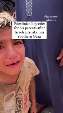 Palestinian boy cries for parents after Israeli airstrike in Gaza _shorts
