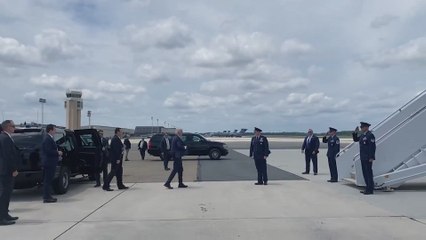 Watch: President Biden makes first public appearance since COVID diagnosis
